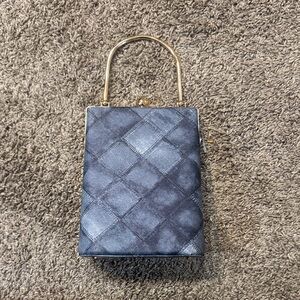 Elegant Navy Handbag with Gold Accents